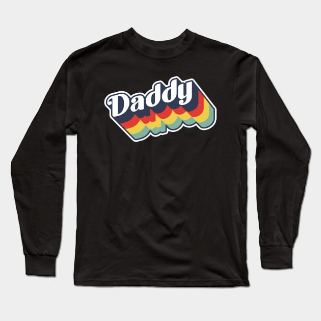 Daddy Retro Rainbow Long Sleeve T-Shirt by HappyGiftArt